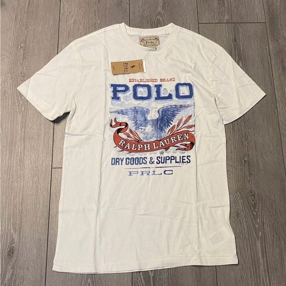 Polo Ralph Lauren Eagle Shield American Dry Goods & Supplies Tee T-Shirt - Picture 1 of 6